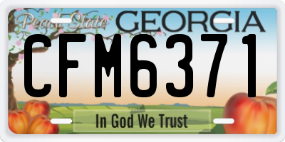 GA license plate CFM6371