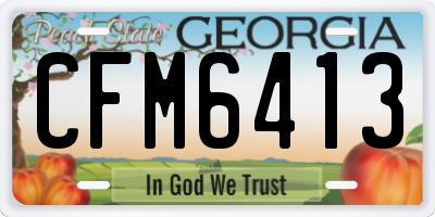 GA license plate CFM6413