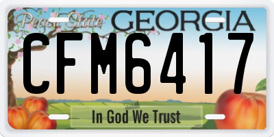 GA license plate CFM6417
