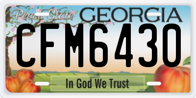 GA license plate CFM6430