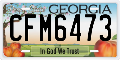 GA license plate CFM6473