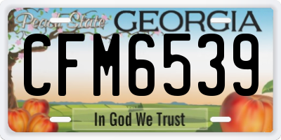 GA license plate CFM6539