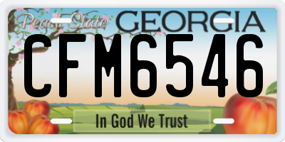 GA license plate CFM6546