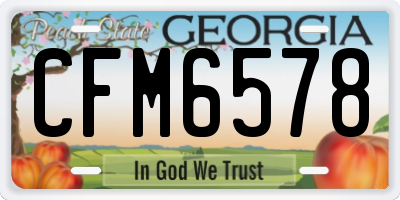 GA license plate CFM6578