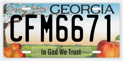 GA license plate CFM6671