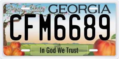 GA license plate CFM6689