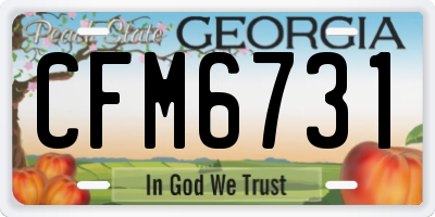 GA license plate CFM6731