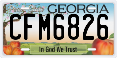 GA license plate CFM6826