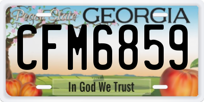 GA license plate CFM6859
