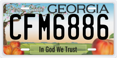 GA license plate CFM6886