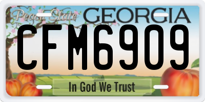 GA license plate CFM6909