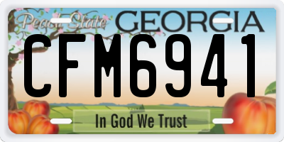 GA license plate CFM6941