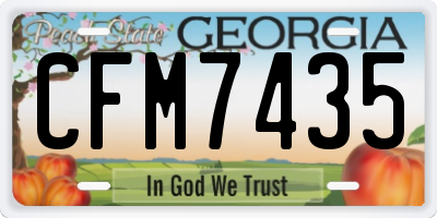 GA license plate CFM7435