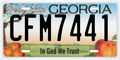 GA license plate CFM7441
