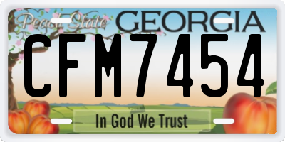 GA license plate CFM7454