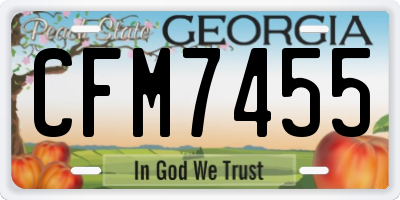 GA license plate CFM7455