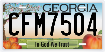 GA license plate CFM7504
