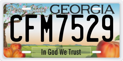 GA license plate CFM7529