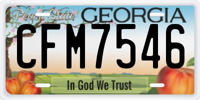 GA license plate CFM7546