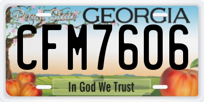 GA license plate CFM7606