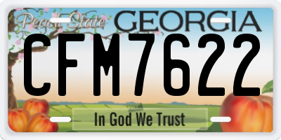 GA license plate CFM7622