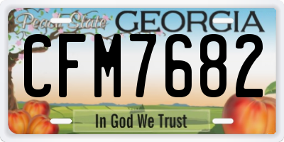 GA license plate CFM7682