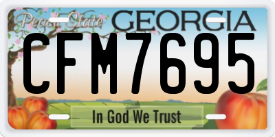 GA license plate CFM7695