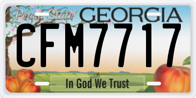 GA license plate CFM7717