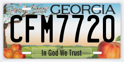 GA license plate CFM7720