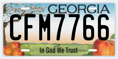 GA license plate CFM7766
