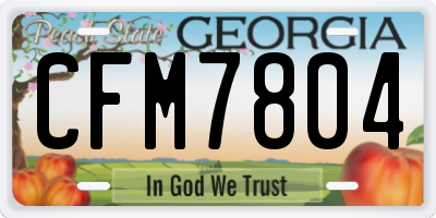 GA license plate CFM7804