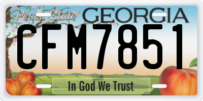 GA license plate CFM7851