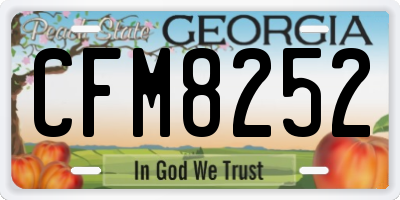 GA license plate CFM8252