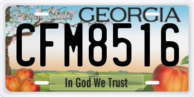 GA license plate CFM8516