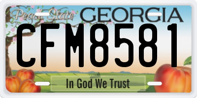 GA license plate CFM8581