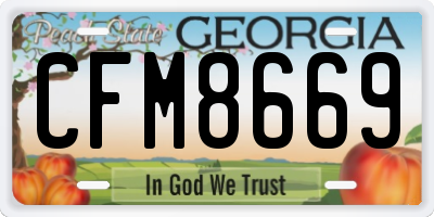 GA license plate CFM8669