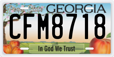 GA license plate CFM8718