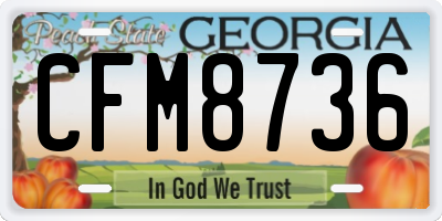 GA license plate CFM8736