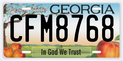 GA license plate CFM8768