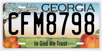 GA license plate CFM8798