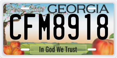 GA license plate CFM8918
