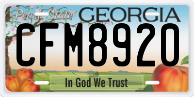 GA license plate CFM8920