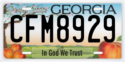 GA license plate CFM8929
