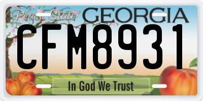 GA license plate CFM8931