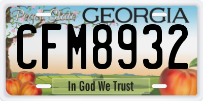 GA license plate CFM8932