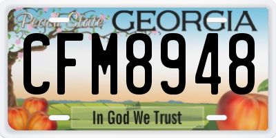 GA license plate CFM8948