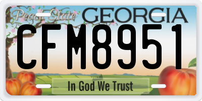 GA license plate CFM8951