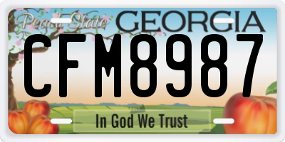 GA license plate CFM8987