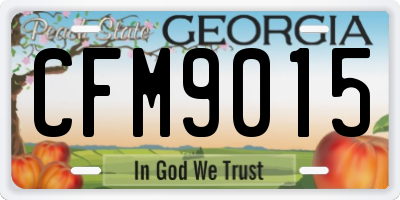 GA license plate CFM9015