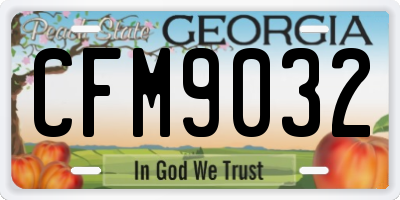 GA license plate CFM9032